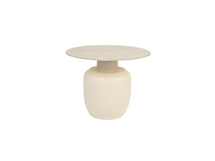 White Label Living Side table beige rond high travertin look White Label Living Side table beige rond high travertin look