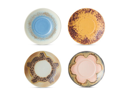 HK living 70s ceramics: saucers ocean ( set of 4 )