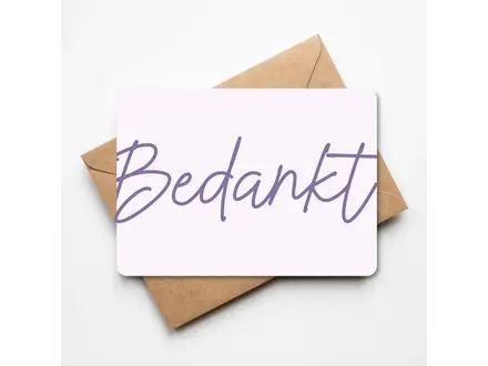 Buro allure Wenskaart Bedankt paars