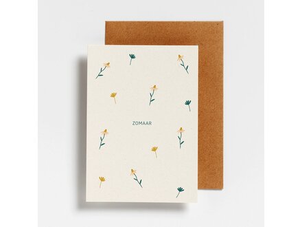 Hello August Wenskaart zomaar bloemen print