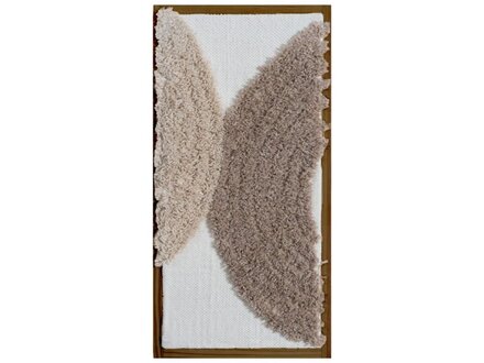 Home67 Wand decoratie halve cirkels  wol beige 40 x 80 cm Home67 Wand decoratie halve cirkels  wol beige 40 x 80 cm