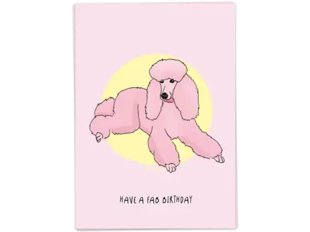 Kaart Blanche Wenskaart ' Happy poodle '