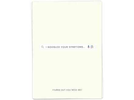 Kaart Blanche Wenskaart ' Google Symptoms'