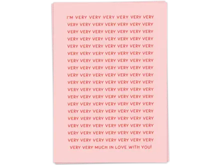 Kaart Blanche Wenskaart ' very very very much '