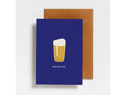 Hello August Wenskaart Happy beer-th-day