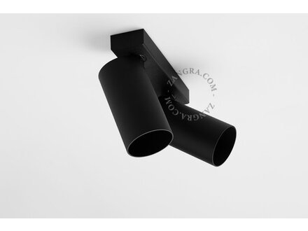 Zangra Dubbele zwarte LED opbouwspot excl 2x GU10 Zangra Dubbele zwarte LED opbouwspot excl 2x GU10