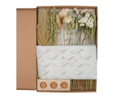 Wildflowers by Floriëtte Geschenkdoos - Gedroogde Bloemen met Vaasjes - Natural Wildflowers by Floriëtte Geschenkdoos - Gedroogde Bloemen met Vaasjes - Natural