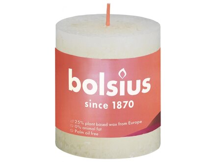 Bolsius Rustiek pilaarkaars 80/68 ivoor Bolsius Rustiek pilaarkaars 80/68 ivoor