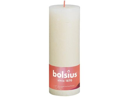 Bolsius Rustiek pilaarkaars 190/68 ivoor Bolsius Rustiek pilaarkaars 190/68 ivoor