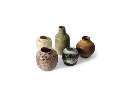 HK living 70s ceramics: small vases, pursuit ( set of 5 )