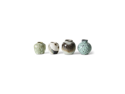 HK living 70s ceramics: small vases, canyon ( set of 4 )