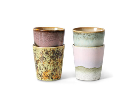 HK living 70s ceramics: coffee mugs, Serendipity ( set of 4 )
