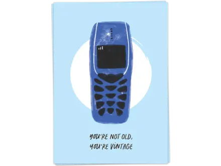 Kaart Blanche Wenskaart ' Vintage phone birthday '