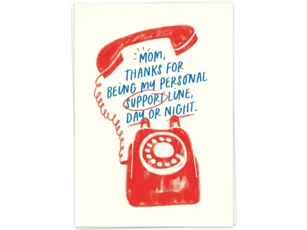 Kaart Blanche Wenskaart ' Support line '