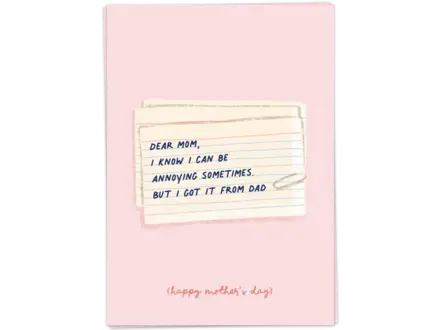 Kaart Blanche Wenskaart ' Mom note '