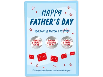 Kaart Blanche Wenskaart ' scratch 2025 vaderdag '