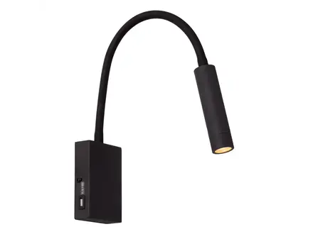 Lucide Wandlamp/spot Alec + usb oplaadpunt Lucide Wandlamp/spot Alec + usb oplaadpunt