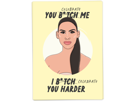 Kaart Blanche Wenskaart " Celebrate harder " Kaart Blanche Wenskaart " Celebrate harder "