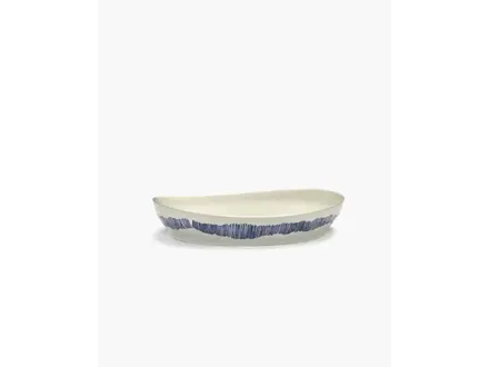 Ottolenghi Diepe serveerschaal  S white - blue stripes Feast