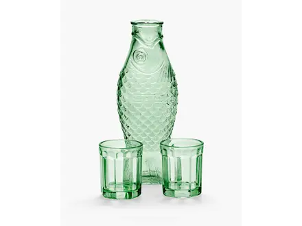 Serax Set carafe with 2 glasses green Fish & Fish