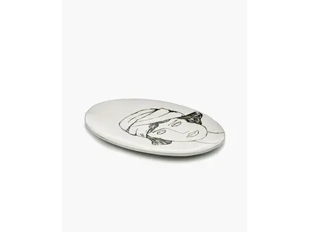 Serax Ovalen bord off white/black, La Mère