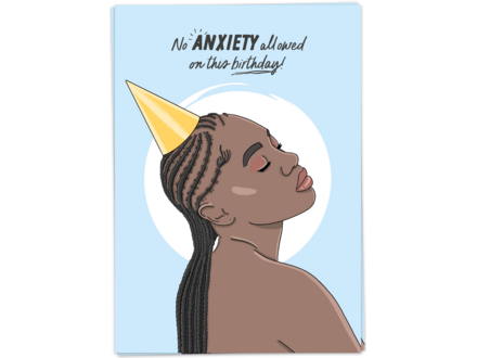 Kaart Blanche Wenskaart ' Birthday anxiety '