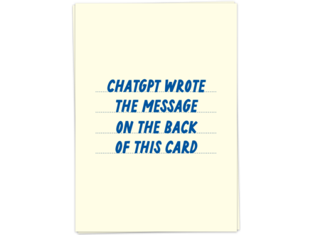 Kaart Blanche Wenskaart ' Chatgpt message '