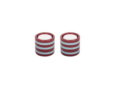 Helio Ferreti Burgundy ceramic candle holders ( set of 2 )