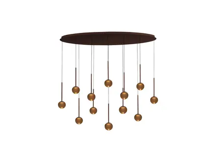 Lucide Calina hanglamp CCT - 12x7W 2200K/3300K - Koffie Lucide Calina hanglamp CCT - 12x7W 2200K/3300K - Koffie