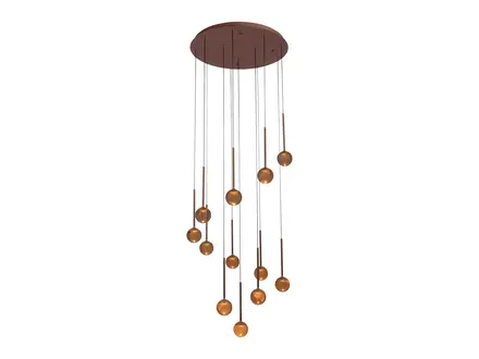 Lucide Calina hanglamp Ø 69,9 cm - LED Dimb. - CCT - 12x7W 2200K/3300K - Koffie Lucide Calina hanglamp Ø 69,9 cm - LED Dimb. - CCT - 12x7W 2200K/3300K - Koffie