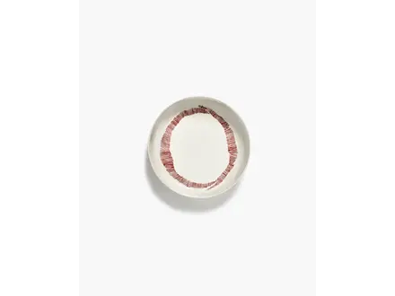 Serax Deep plate wit - rode strepen Feast