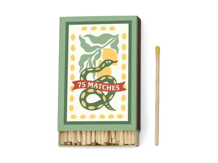 Paddywax Luciferdoosje "Snake" Yellow set of 75 matches