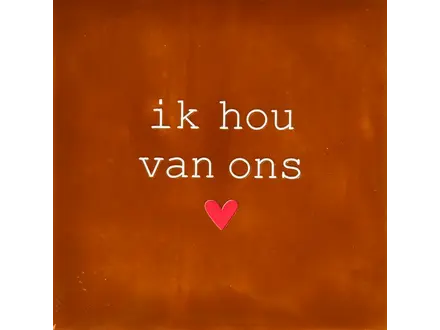Yett Tegeltje "Ik hou van ons" terra/creme