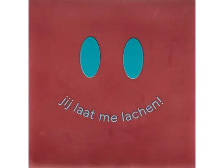 Yett Tegeltje "Jij laat me lachen" Roze/turqouise(warmblauw)