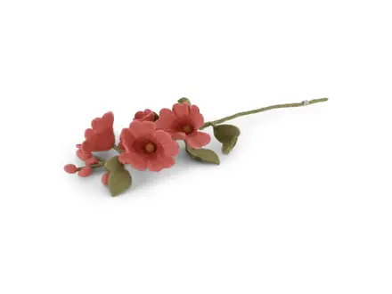 Gry&Sif Vilten bloem - Hollyhock - Stoffig Rood
