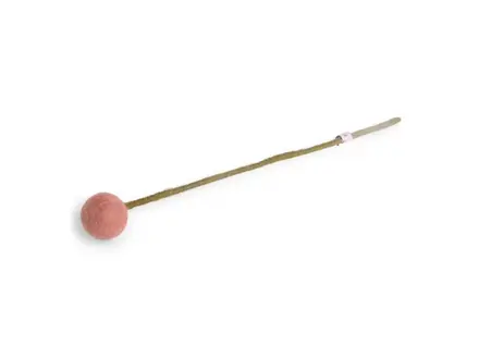 Gry&Sif Vilten Bloem Bol Dusty Rood - ø3cm