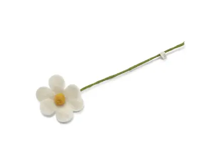 Gry&Sif Vilten Eenvoudige Bloem - Wit