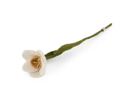 Gry&Sif Vilten Narcis Bloem - Wit - Groot