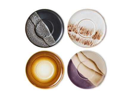 HK living 70s ceramics: saucers Big Sur ( set of 4 )