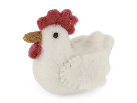 Gry&Sif Vilten hanger - Rooster ornament - wit