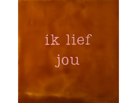 Yett Tegeltje "Ik lief jou" terra/zalm