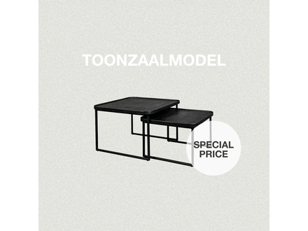 Dutchbone Toonzaalmodel - Coffee table winston set of 2 zwart