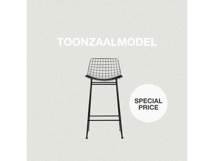 HK living Toonzaalmodel Metal wire bar chair black ( set van 2 )