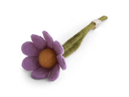 Gry&Sif Vilten mini bloem Anemone with leave - light purple
