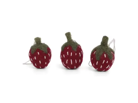 Gry&Sif Vilten hanger strawberries set of 3