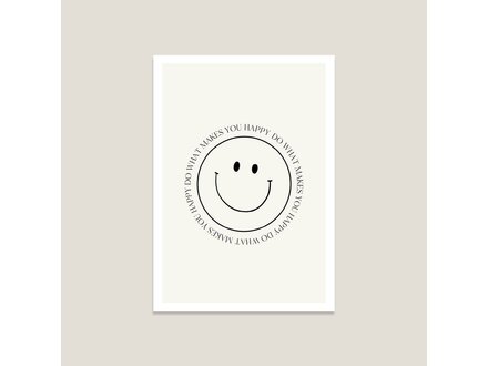 lifeoflone Wenskaart - Do what makes you happy Smiley
