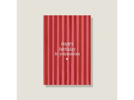 lifeoflone Wenskaart - Happy birthday to youuu stripes