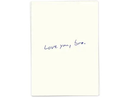 Kaart Blanche Wenskaart ' Love u bro '