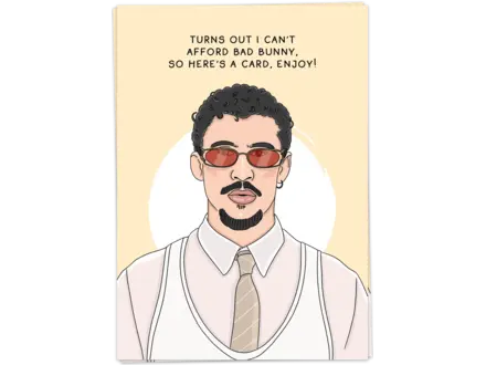 Kaart Blanche Wenskaart ' Can't afford bunny '