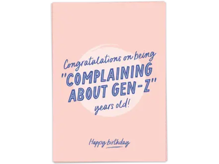 Kaart Blanche Wenskaart ' Gen Z bday '